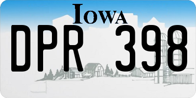 IA license plate DPR398