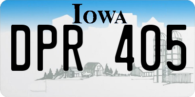 IA license plate DPR405