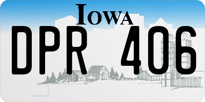 IA license plate DPR406