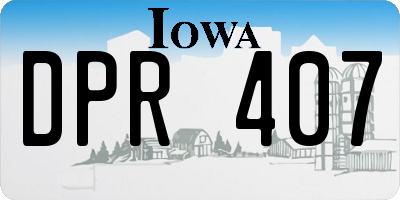 IA license plate DPR407
