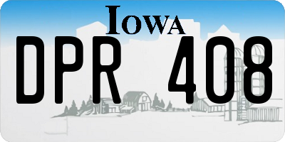 IA license plate DPR408