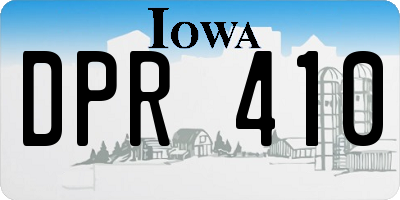 IA license plate DPR410
