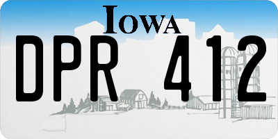 IA license plate DPR412