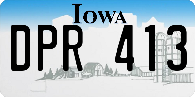 IA license plate DPR413