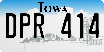 IA license plate DPR414