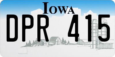 IA license plate DPR415