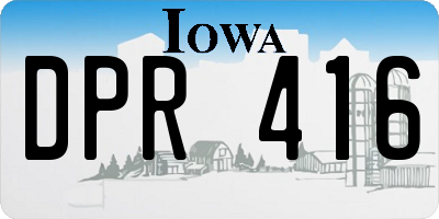 IA license plate DPR416