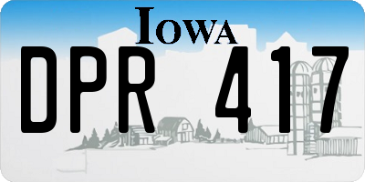 IA license plate DPR417