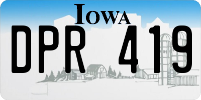 IA license plate DPR419