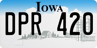 IA license plate DPR420