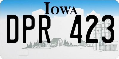 IA license plate DPR423
