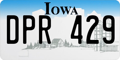 IA license plate DPR429