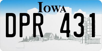 IA license plate DPR431