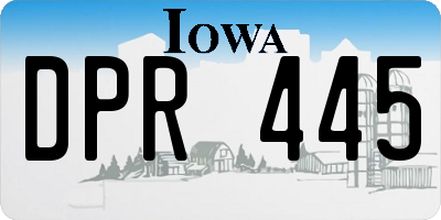 IA license plate DPR445
