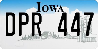 IA license plate DPR447