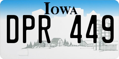 IA license plate DPR449