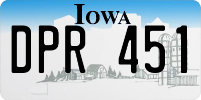 IA license plate DPR451