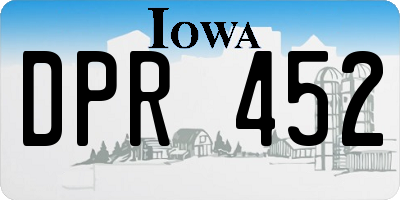 IA license plate DPR452
