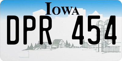 IA license plate DPR454