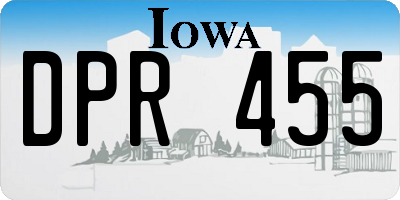 IA license plate DPR455