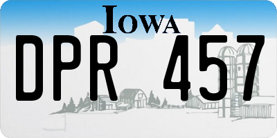 IA license plate DPR457
