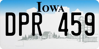 IA license plate DPR459