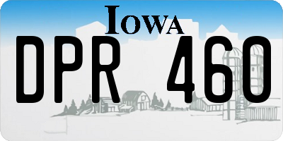 IA license plate DPR460
