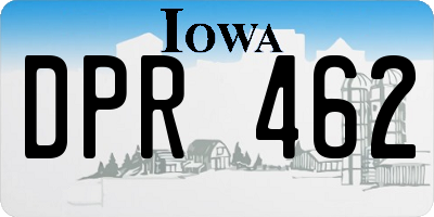 IA license plate DPR462