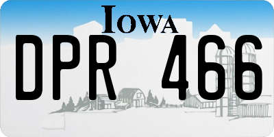 IA license plate DPR466