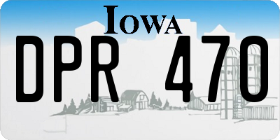 IA license plate DPR470