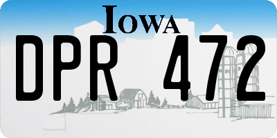 IA license plate DPR472