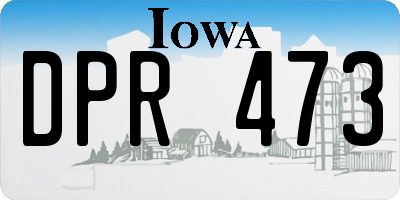 IA license plate DPR473