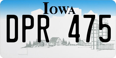 IA license plate DPR475