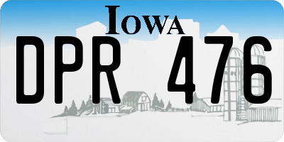 IA license plate DPR476