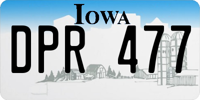 IA license plate DPR477