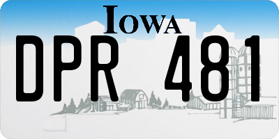 IA license plate DPR481