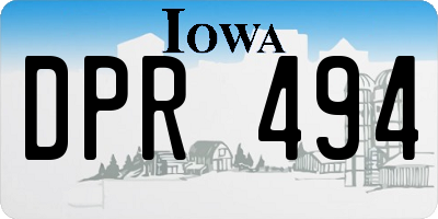 IA license plate DPR494