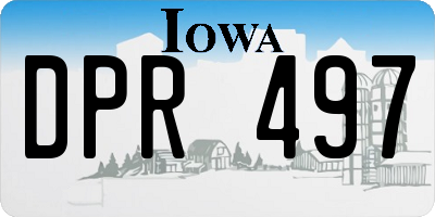 IA license plate DPR497