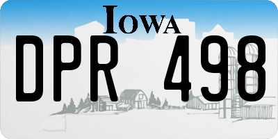 IA license plate DPR498