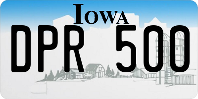 IA license plate DPR500