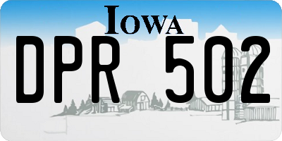 IA license plate DPR502