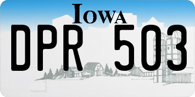 IA license plate DPR503