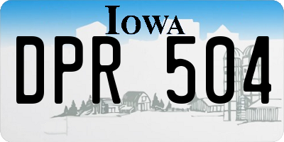 IA license plate DPR504