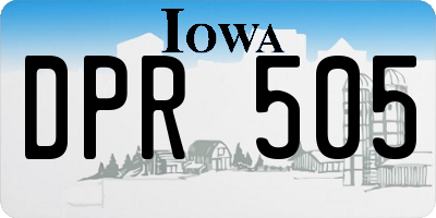 IA license plate DPR505
