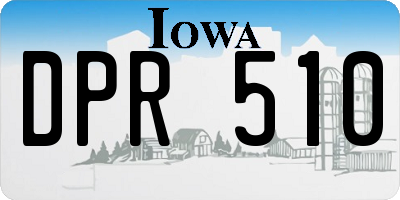 IA license plate DPR510