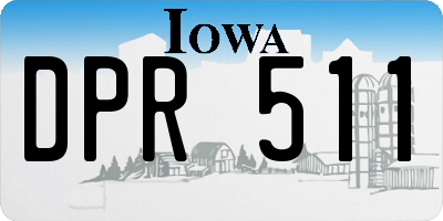IA license plate DPR511