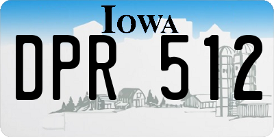 IA license plate DPR512