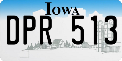 IA license plate DPR513