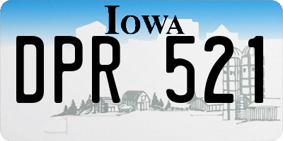 IA license plate DPR521