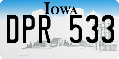 IA license plate DPR533